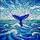 Majestic Whale's Tail Churning Ocean Waves Home Decor Gift for Ocean Wildlife Lover Stained Glass Suncatcher - 5