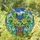 Potted Blue Berries Yellow Flowers Green Leaves Plant - Home Decor Gift for Plant Lover Stained Glass Suncatcher - 1