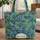 Blue Irises Floral Foliage Wreath Personalized - Everyday Carry Gift for Her Quilted Tote Bag - 1