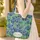 Blue Irises Floral Foliage Wreath Personalized - Everyday Carry Gift for Her Quilted Tote Bag - 4