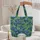 Blue Irises Floral Foliage Wreath Personalized - Everyday Carry Gift for Her Quilted Tote Bag - 5
