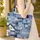 Denim Patchwork House Plaid Window Your Name Hoop - Everyday Carry Gift Quilted Tote Bag - 4