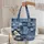 Denim Patchwork House Plaid Window Your Name Hoop - Everyday Carry Gift Quilted Tote Bag - 5