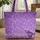Ornate Sparkling Butterfly Personalized Name Violet Lavender Floral Everyday Carry Gift for Her Quilted Tote Bag - 1