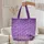 Ornate Sparkling Butterfly Personalized Name Violet Lavender Floral Everyday Carry Gift for Her Quilted Tote Bag - 5