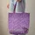Ornate Sparkling Butterfly Personalized Name Violet Lavender Floral Everyday Carry Gift for Her Quilted Tote Bag - 6
