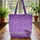 Ornate Sparkling Butterfly Personalized Name Violet Lavender Floral Everyday Carry Gift for Her Quilted Tote Bag - 3