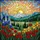 Stained Glass Mountain Valley Landscape, Sun & Floral Mosaic - Nature Lover Gift Stained Glass Suncatcher - 5