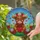 Stained Glass Baby Highland Cow Red Heart Rose Crown - Farmhouse Decor Gift for Cow Lover Stained Glass Suncatcher - 2