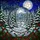 Winter Night Forest Path Full Moon - Holiday Home Decor Gift Stained Glass Suncatcher - 5