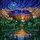 Grizzly Bear Cosmic Sky Mountain Lake Sunset - Wildlife Lover Nature Decor Stained Glass Suncatcher - 5