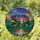 Grizzly Bear Cosmic Sky Mountain Lake Sunset - Wildlife Lover Nature Decor Stained Glass Suncatcher - 1