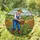 Farmer Harvesting Grains Wheat Field Rolling Hills Landscape Farmhouse Decor Gift for Farmers Stained Glass Suncatcher - 1