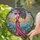 Graceful Woman Flowered Umbrella Ornate Scrollwork Ocean Horizon - Home Decor Gift Stained Glass Suncatcher - 2