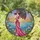 Graceful Woman Flowered Umbrella Ornate Scrollwork Ocean Horizon - Home Decor Gift Stained Glass Suncatcher - 1