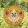 Smiling Fluffy Pomeranian Dog Sunset Landscape - Home Decor Gift for Dog Lovers Stained Glass Suncatcher - 1