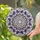 Mandala Cabochon White Branch Lavender Violet Petal Geometric Mosaic - Home Decor Gift Stained Glass Suncatcher - 2