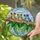 Three Red-Eyed Tree Frogs Branch Leaves Mottled Sky Home Decor Gift for Wildlife Lover Stained Glass Suncatcher - 2