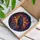 Black Raven Iridescent Purple Blue Feathers Mosaic - Home Decor Gift for Bird Lovers Stained Glass Suncatcher - 3