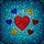 Tiffany Glass Red Heart Blue Teal Golden Maroon Spiderweb Mosaic Home Decor Gift Stained Glass Suncatcher - 5