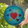 Tiffany Glass Red Heart Blue Teal Golden Maroon Spiderweb Mosaic Home Decor Gift Stained Glass Suncatcher - 2