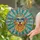 Joyful Golden Retriever Dog Sunglasses Floral Hat - Home Decor Gift for Dog Lover Stained Glass Suncatcher - 2