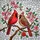 Northern Cardinal Pair Stained Glass Flowers - Wildlife Home Decor Gift Stained Glass Suncatcher - 5