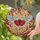Interlocked Red Heart Padlocks Golden Keyholes Feathered Wings - Home Decor Gift Stained Glass Suncatcher - 2