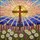 Stained Glass Radiant Cross Wildflower Meadow Mountain Sunset - Home Decor Gift Stained Glass Suncatcher - 5