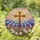 Stained Glass Radiant Cross Wildflower Meadow Mountain Sunset - Home Decor Gift Stained Glass Suncatcher - 1
