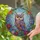 Antlered Owl Stained Glass Floral Sky - Home Decor Gift for Owl Lover Stained Glass Suncatcher - 2