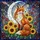 Fox Crescent Moon Sunflowers Celestial Floral Landscape - Wildlife Nature Lover Home Decor Gift Stained Glass Suncatcher - 5