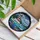 Prominent Striped Lighthouse Cabin Snow-Capped Mountains Winter Coastal Landscape – Home Decor Gift Stained Glass Suncatcher - 3