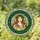 Stained Glass Serene Woman Reddish Golden Hair Leaf Berry Wreath - Home Decor Gift Stained Glass Suncatcher - 1