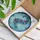 Tiffany Glass Blue Flower Cascade Green Leaves Vines Border Gems - Home Decor Gift Stained Glass Suncatcher - 3