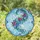 Tiffany Glass Blue Flower Cascade Green Leaves Vines Border Gems - Home Decor Gift Stained Glass Suncatcher - 1