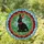 Black Rabbit Red Collar Leaves Vines Circular Stained Glass Home Decor Gift Stained Glass Suncatcher - 1