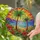 Tropical Island Beach Sunset Palm Trees Hibiscus Lush Foliage - Home Decor Gift Stained Glass Suncatcher - 2