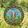 Elephant Tropical Hibiscus Landscape - Wildlife Lover Home Decor Gift Stained Glass Suncatcher - 1