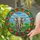 Elephant Tropical Hibiscus Landscape - Wildlife Lover Home Decor Gift Stained Glass Suncatcher - 2