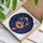 Futuristic Blue Goggles Red Lips Fireworks Night Sky Cosmic Nebula Home Decor Gift Stained Glass Suncatcher - 3