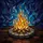 Campfire Fire Pit Starry Night Sky - Home Decor Gift for Campfire Lover Stained Glass Suncatcher - 5