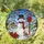 Snowman Winter Wonderland Bird Poinsettia - Christmas Holiday Home Decor Gift Stained Glass Suncatcher - 1