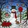 Snowman Winter Wonderland Bird Poinsettia - Christmas Holiday Home Decor Gift Stained Glass Suncatcher - 5
