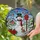 Snowman Winter Wonderland Bird Poinsettia - Christmas Holiday Home Decor Gift Stained Glass Suncatcher - 2