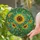 Full Bloom Sunflower Radiating Petals Green Leaves Mosaic - Home Decor Gift for Gardeners Stained Glass Suncatcher - 2