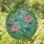 Parrot Pink Rose Blue Flower Green Leaves - Home Decor Wildlife Lover Gift Stained Glass Suncatcher - 1