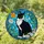 Tuxedo Cat Orange Flower Daisy Apple Blossom Stained Glass Mosaic - Home Decor Gift for Cat Lover Stained Glass Suncatcher - 1