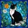 Tuxedo Cat Orange Flower Daisy Apple Blossom Stained Glass Mosaic - Home Decor Gift for Cat Lover Stained Glass Suncatcher - 5