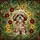 Fluffy Shih Tzu Dog Floral Garden - Home Decor Gift for Dog Lovers Stained Glass Suncatcher - 5